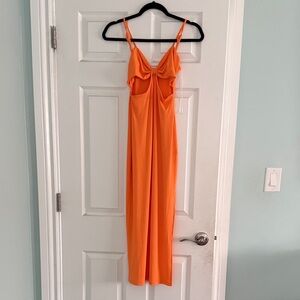 Orange Cut-Out Maxi Dress size 8
